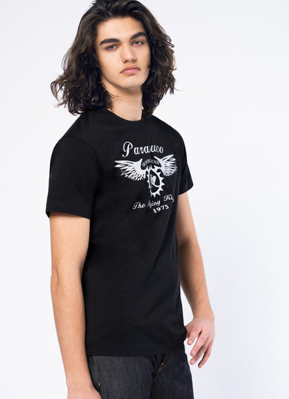 SHORT SLEEVE / ORGANIC COTTON / T-SHIRT  SILICONE PRINT   BLACK